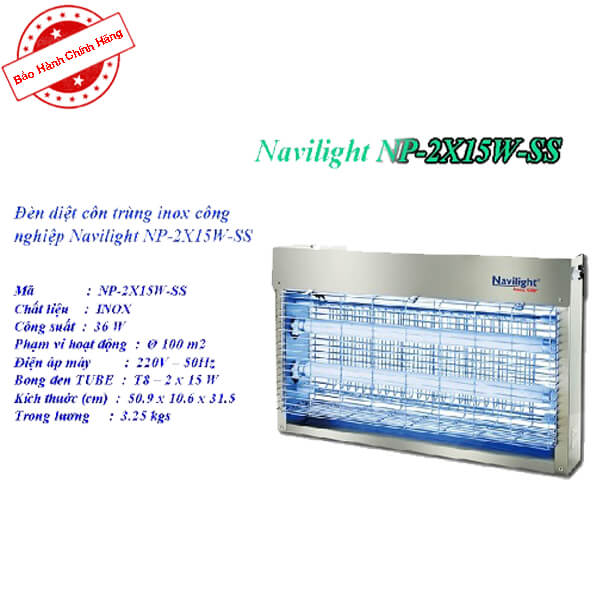 Đèn diệt côn trùng Navilight NP-2X15W-SS(INOX)